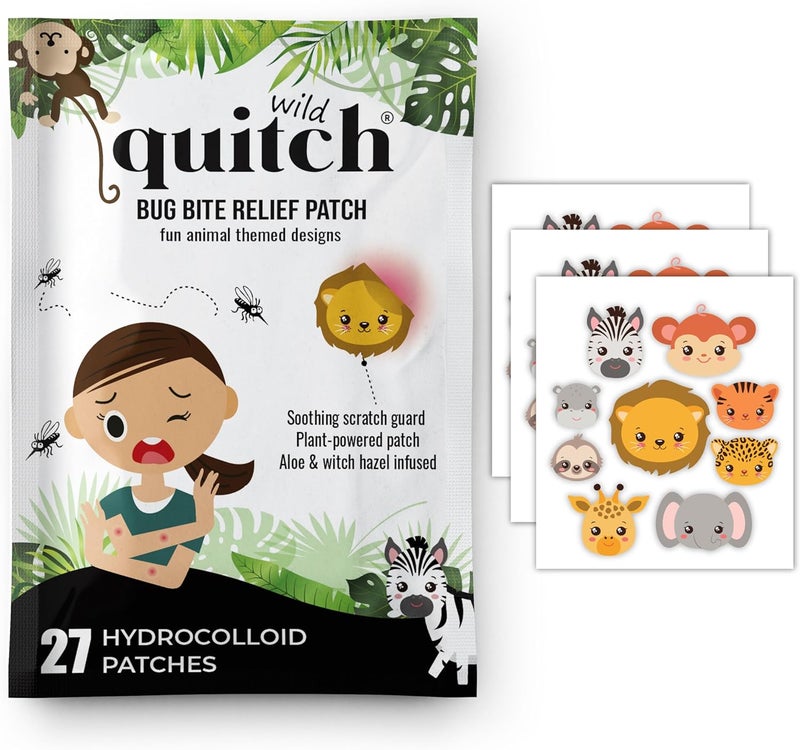 quitch Mosquito Bite Relief Safari Animal Patches, Bug Bite Anti Itch Cream Alternative for Kids and Baby, Insect Bite Relief, After Bite Relief, Travel Essential for Summer Camp, Cruise and Outdoors - Image 1